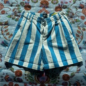 Anthropologie Blue and White Striped Shorts